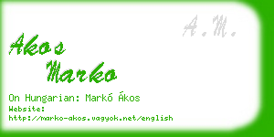 akos marko business card