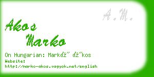 akos marko business card